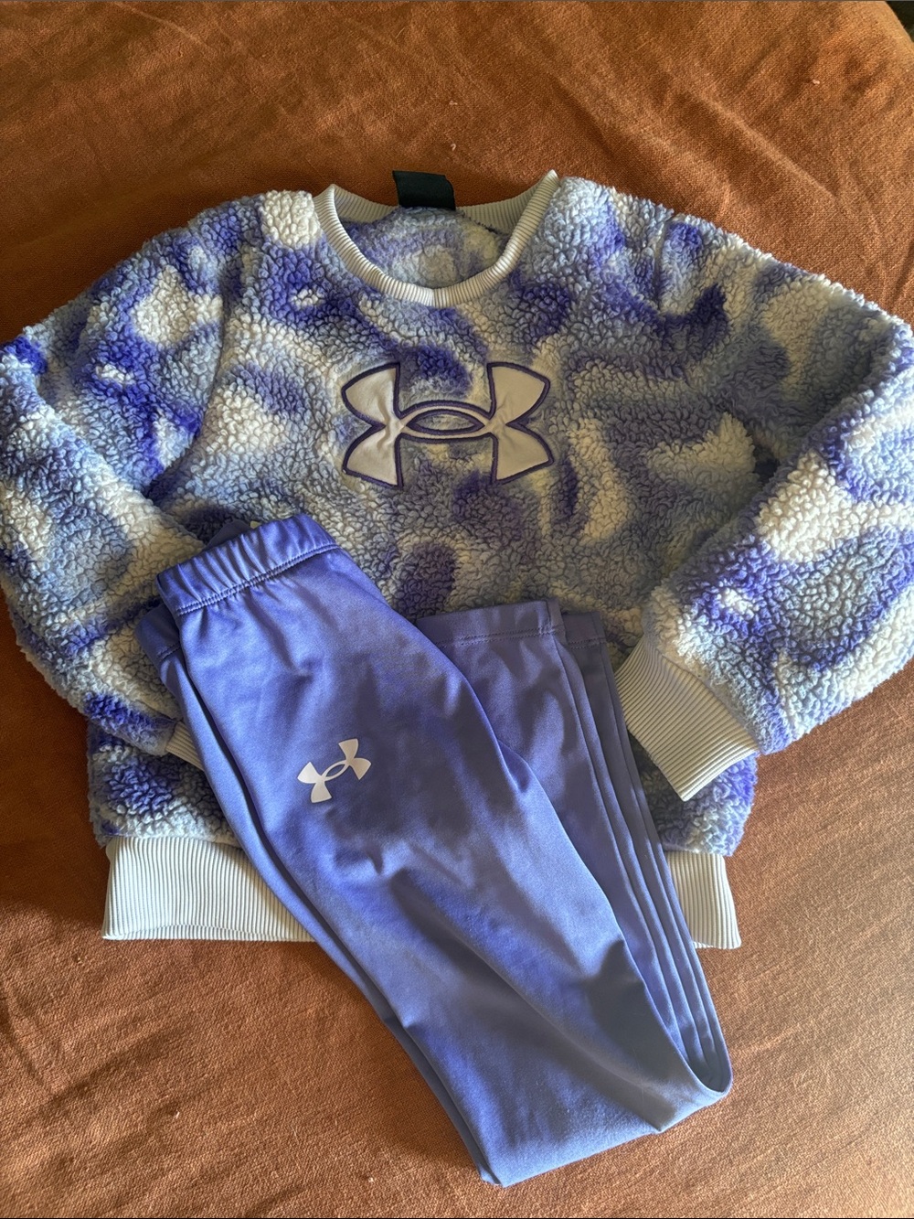 Under Armour Girls' Purple Sherpa Sweatshirt & Leggings Set